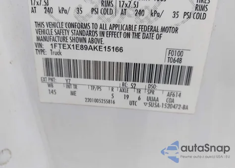 2010 Ford F-150 Stx/Xl/Xlt from USA, damaged, VIN 1FTEX1E89AKE15166